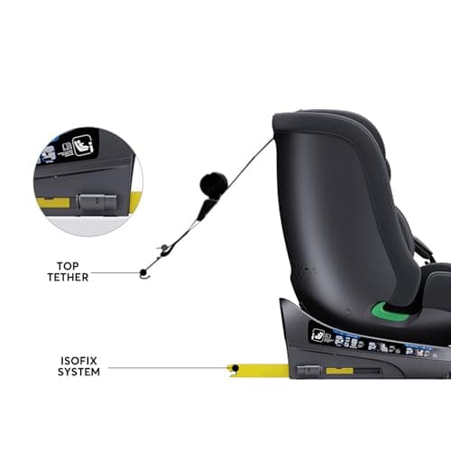 YAZOCO Siège auto bébé, 360° pivotant, adaptatif 0-36 kg, I-SIZE 40-150 cm, dès la naissance et jusqu'à 12 ans, Isofix &