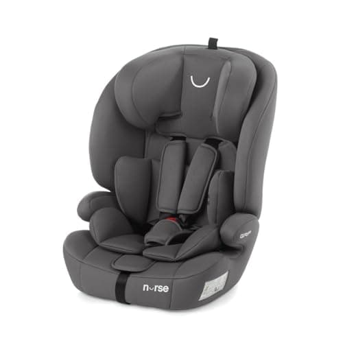 Nurses Grip Siège Auto iSize Noir pour Enfants de 2 à 12 Ans Mesurant Entre 76 et 150 cm, 9 Positions, Installation avec