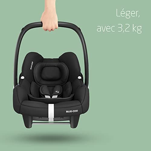 Maxi-Cosi CabrioFix i-Size Essential Black, Siège Auto Bébé 0 à 12 mois, 12 kg max., Siège Auto ISOFIX Léger & Comfortab