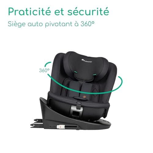 Bebeconfort RevolveFix 360 i-Size - Siège Auto Pivotant 360° pour Enfants 0-12 Ans - ISOFIX, Top Tether, Noir Full