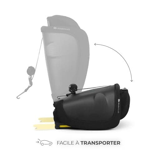 Kinderkraft FIX2GO Noir, siège enfant i-size 76-150 cm, top tether, sécurité abreuvée, sensibilisation électronique, jus