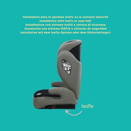 Siège auto Nanna Bogota 2 EN 1-iSize pour enfants de 4 à 12 ans - Protection latérale et appui-tête réglerable - Fixatio