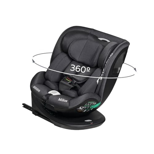 Ms BabyWorld Milos I-Size Siège Auto Pivotant à 360° | ISOFIX et Top Tether | Enfants de 0 à 12 ans | 40-150 cm (0-36 kg
