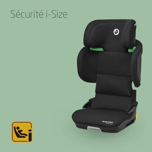 Maxi-Cosi Tanza i-Size Full Black, Réhausseur Voiture Enfant 3,5-12 ans, 100-150cm, Protection G-CELL Chocs Latéraux, 10