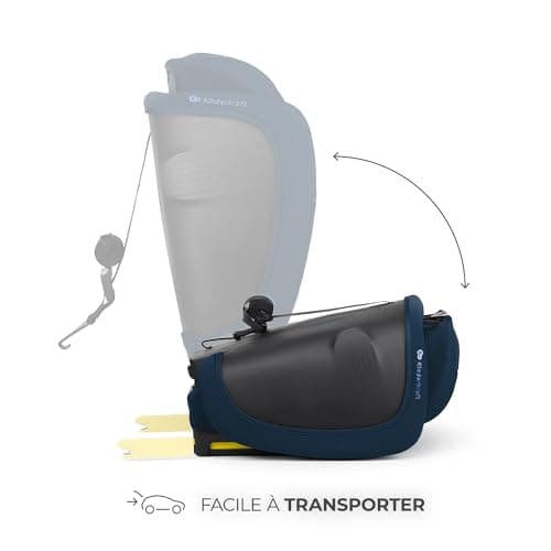 Kinderkraft FIX2GO Bleu - Siège enfant i-size 76-150 cm Isofix top tether sécurité electronique 12 ans haut de gamme