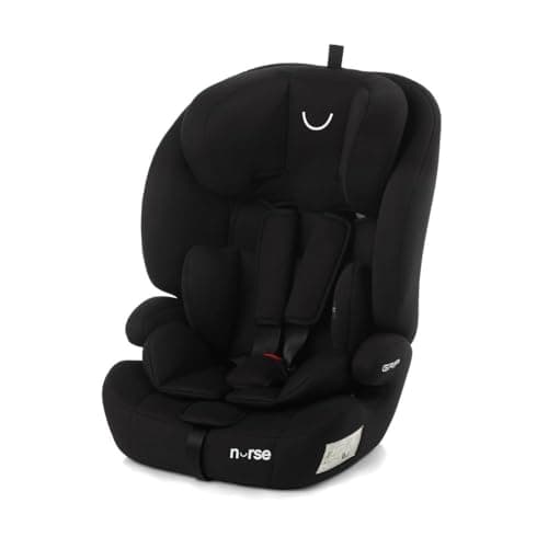 Nurses Grip Siège Auto iSize Noir pour Enfants de 2 à 12 Ans Mesurant Entre 76 et 150 cm, 9 Positions, Installation avec