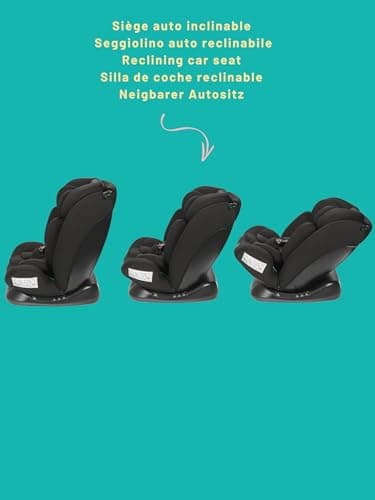 Siège auto Nania Prato I-Size 40-150 cm pour enfants, evolutif de naissance à 12 ans environ, fixations ceinture, réguli