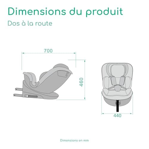 Bebeconfort RevolveFix 360 i-Size - Siège Auto Pivotant 360° pour Enfants 0-12 Ans - ISOFIX, Top Tether, Noir Full