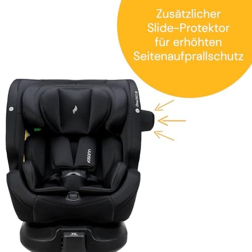 OSANN Siège Auto Bébé/Enfant One360 SL Rotatif 360° - Groupe 1/2/3 - 40-150 cm - 0 à 12 ans - Noir, 14 Hauteurs, Dos/Fac