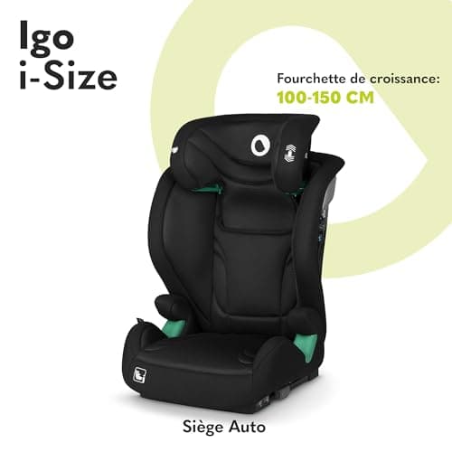 LIONELO IGO I-size Siège-auto pour enfants groupe 2/3 ISOFIX Black ISÔLE EN SÉCURITÉ