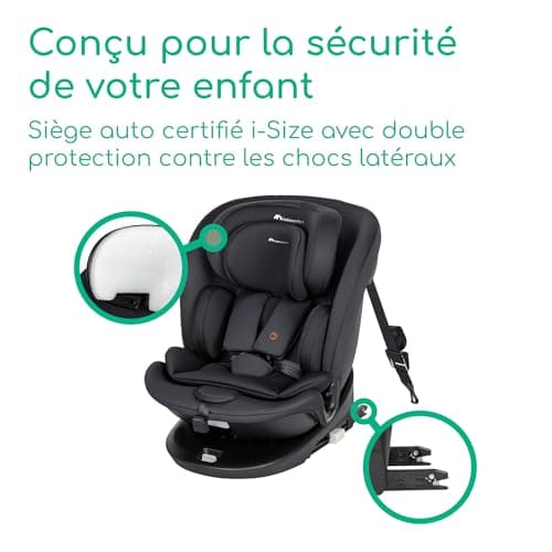 Bebeconfort RevolveFix 360 i-Size - Siège Auto Pivotant 360° pour Enfants 0-12 Ans - ISOFIX, Top Tether, Noir Full