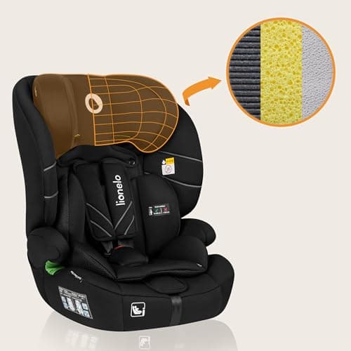 LIONELO LEVI ONE i-size siège auto bébé 10 degrés de réglage de l'appui-tête, accoudoirs inclinables confortables, R129
