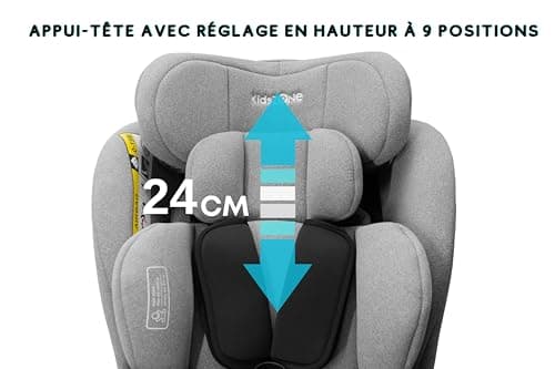 Siège auto bébé ISOFIX 0-36kg | Pivotant 360° | i-Size | 9 Positions d'appui-tête | 5 Positions d'inclinaison | Harnais