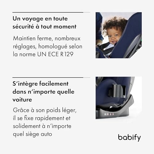 Siège Auto Babify pour Enfant de 40-150 cm, 5 Points de Fixation, Confortable et Pratique