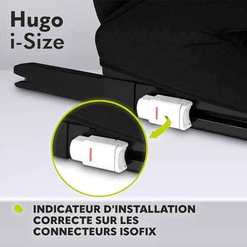 LIONELO HUGO I-SIZE | Siège Auto en enfants Groupe 2-3 | Montage ISOFIX | Protection Latérale | Appui-tête Réglable | Me