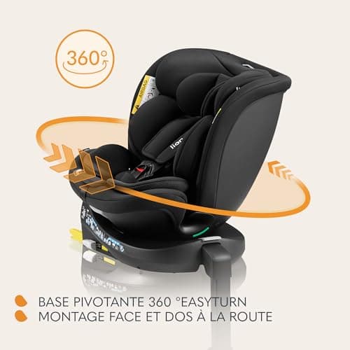 LIONELO NAVY i-Size Dri-Seat Siège auto pivotant Pour enfants de 40 à 150 cm Groupe 0+1 2 3 Isofix Avant et Arrière Supp