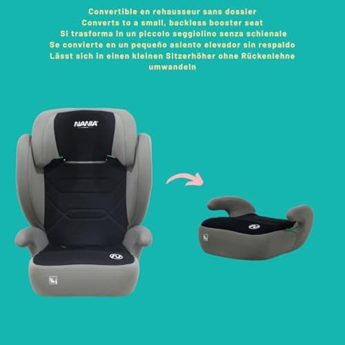 Siège auto Nanna Bogota 2 EN 1-iSize pour enfants de 4 à 12 ans - Protection latérale et appui-tête réglerable - Fixatio