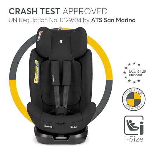 KikkaBoo i-Moove 2 Siège enfant ISOFIX Noir pour Rotation 360 ° et Appuie-Tête Réglable