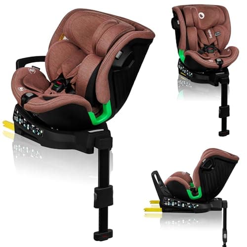 LIONELO Harmony I-SIZE Siège auto pour enfants pivotant 360°, montage ISOFIX et stabilisateur, appuie-tête réglable, gri