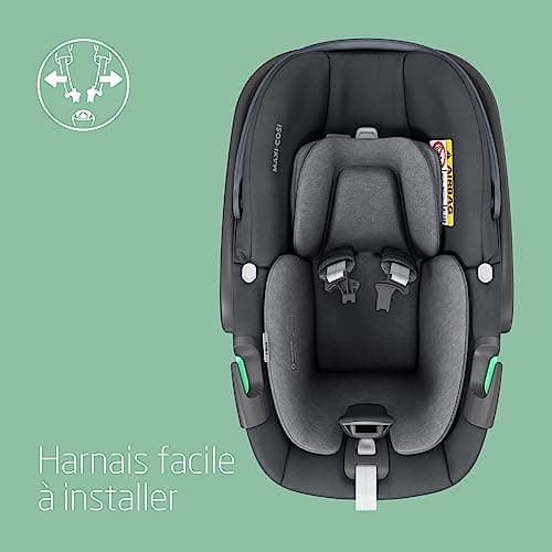 Maxi-Cosi Pebble 360 i-Size Siège-auto bébé Rotation à une main, Protection G-CELL,Essentiel Graphite