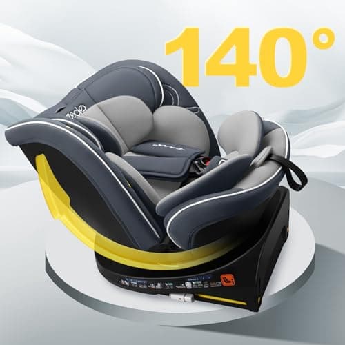 Reecle I-Size Siège Auto 360° Pivotant ISOFIX pour Enfants de 40 à 150 cm, 0-12 ans (0-36 kg), Meilleure Protection Laté