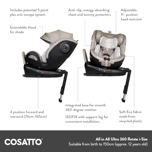 Cosatto All in All Ultra Siège auto pivotant 360° Groupe 0+123 ISOFIX