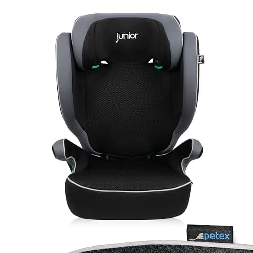 PETEX | Siège auto i-Size noir conforme à la norme ECE R129 pour enfants grands - réglable en hauteur - 100-150 cm