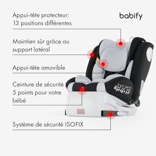 Siège Auto Bébé Babify ECE R129/i-Size 0-36kg, Siege Auto Isofix Groupe 0 1 2 3, Siège Auto Rehausseur Voiture Enfant Pi