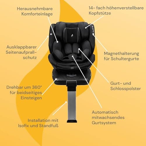 OSANN ENO360 SL iSize - Siège auto pour enfants Isolfix, parfait pour les bébés et les grands enfants - Reglable de 9 à