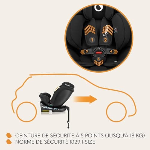 LIONELO NAVY i-Size Dri-Seat Siège auto pivotant Pour enfants de 40 à 150 cm Groupe 0+1 2 3 Isofix Avant et Arrière Supp