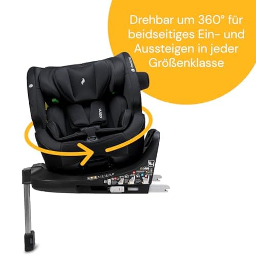 OSANN Siège Auto Bébé/Enfant One360 SL Rotatif 360° - Groupe 1/2/3 - 40-150 cm - 0 à 12 ans - Noir, 14 Hauteurs, Dos/Fac