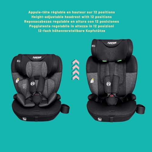 Siège auto Nania Torino bébé 9 à 36 kg, groupe 1/2/3, 15 mois à 12 ans, têtière ajustable 12 niveaux, protections latéra