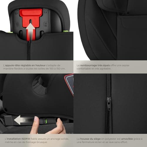 Tectake® Siège auto bébé isoFix pour enfant de 15 mois à 3 ans | Sécurité optimale | Pour voiture | Pour enfants actifs