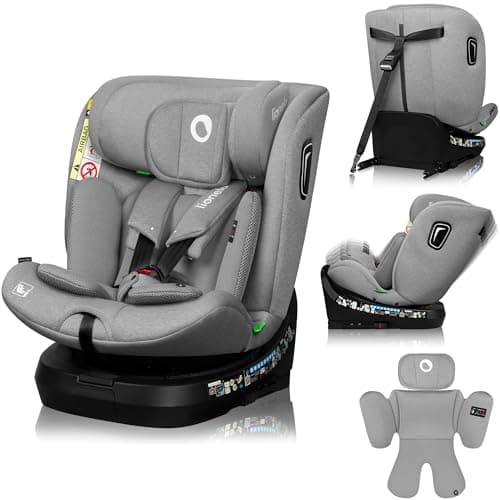 LIONELO BRAVE | Siège Auto Pivotant à 360° | ISOFIX TopTether | Protection Latérale | Réglage de l'Appui-tête | Orienté