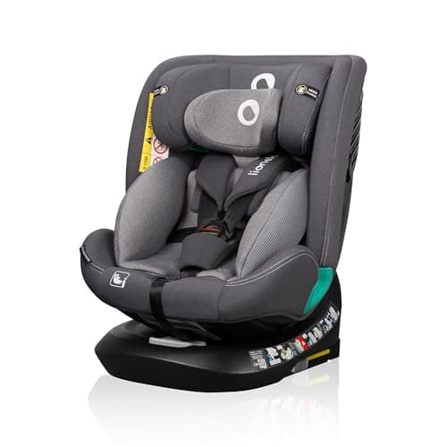 Bastle i-Size Siège Auto 360° pour Enfants 0-36kg et 40-140cm Face et Dos Route ISOFIX TopTether (Grey Stone)