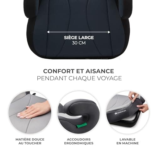 Kinderkraft I-BOOST Siège Auto I-Size 135-150cm pour enfants de 9 à 12 ans - posture ergonomique et mousse supplémentair