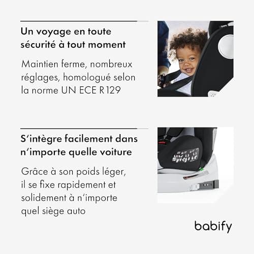 Siège Auto Bébé Babify ECE R129/i-Size 0-36kg, Siege Auto Isofix Groupe 0 1 2 3, Siège Auto Rehausseur Voiture Enfant Pi