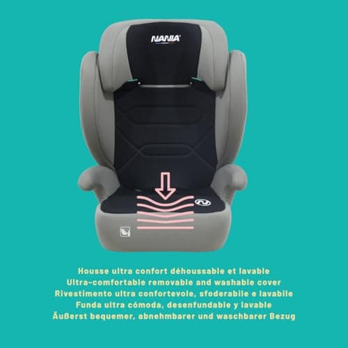 Siège auto Nanna Bogota 2 EN 1-iSize pour enfants de 4 à 12 ans - Protection latérale et appui-tête réglerable - Fixatio
