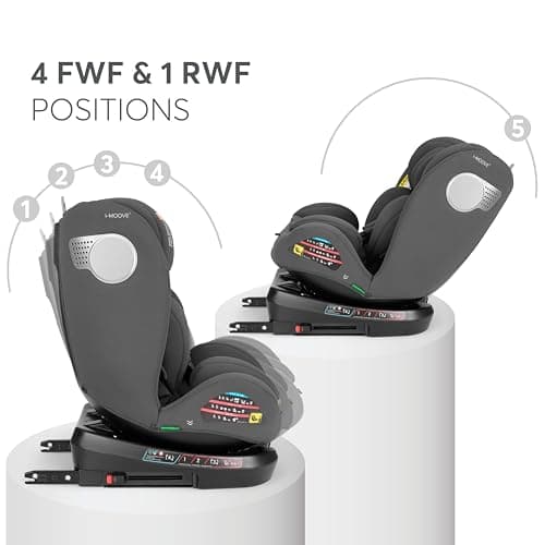 KikkaBoo i-Moove 2, siège infantail ISOFIX, 40-150 cm, rotation 360 °, gris foncé