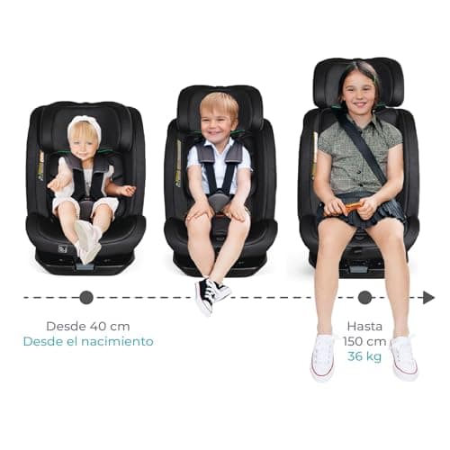 CORFÚ Siège Auto i-Size | ISOFIX et Top Tether | 0 à 12 ans | Dos à la route jusqu’à 18 kg | Pivotant 360º Universel