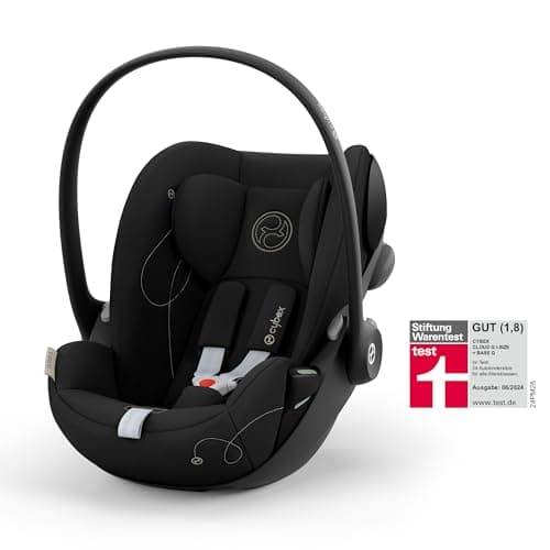 CYBEX Gold Coque Cloud G i-Size Comfort Moon Black pour Nouveau-nné Usage daily Sécurité accrue avec coussin réducteur