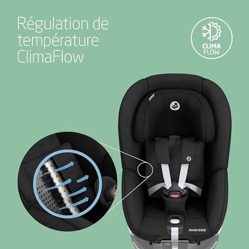 Maxi-Cosi Pearl 360 i-Size Authentique Noir | Siège-auto bébé pivotant 360 de 3 mois à 4 ans | Protection G-CELL | Rotat