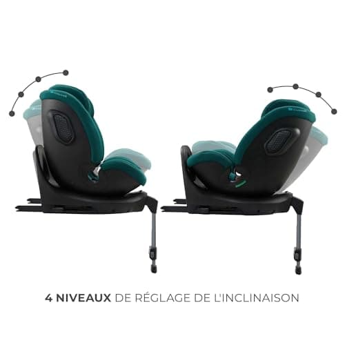 Kinderkraft XRIDER2 I-SIZE - Siège auto bébé 0-25 kg, évolutif 0-7 ans, protections latérales, harnais 5 points, Vert
