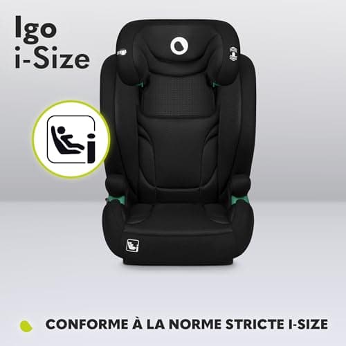 LIONELO IGO I-size Siège-auto pour enfants groupe 2/3 ISOFIX Black ISÔLE EN SÉCURITÉ