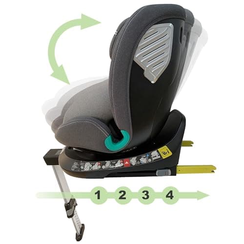 XOMAX G409 - Siège enfant rotatif 360° - Pieds ISOFIX - Évolutif 0-36 kg - 0-12 ans - Harnais 5 et 3 points - Housse lav