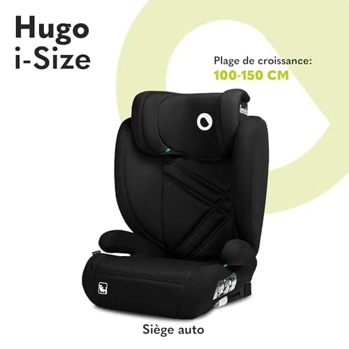 LIONELO HUGO I-SIZE | Siège Auto en enfants Groupe 2-3 | Montage ISOFIX | Protection Latérale | Appui-tête Réglable | Me