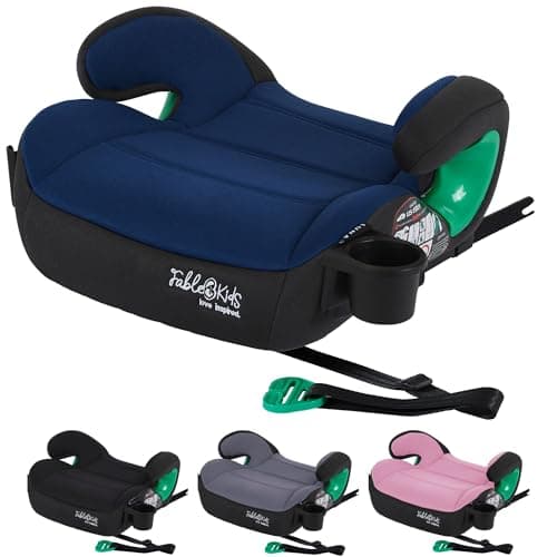 Siège auto FableKids pour enfant | Isofix ECE R129/03 | Rehausseur 3 points et porte-gobelet | Pour enfants de 125-150 c