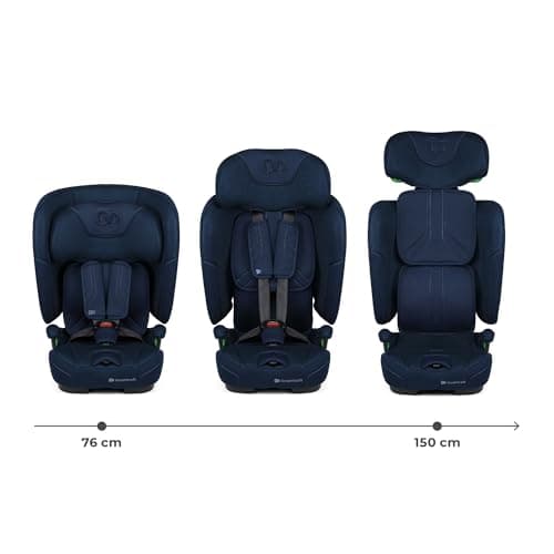 Kinderkraft FIX2GO Bleu - Siège enfant i-size 76-150 cm Isofix top tether sécurité electronique 12 ans haut de gamme