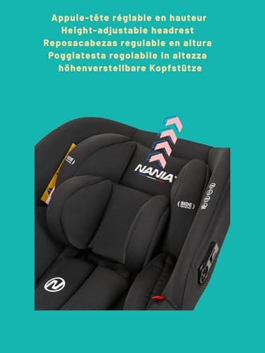 Siège auto bébé ceinturé NANIA Rimini i-Size - Protection Latéérale pour enfants de 0 à 13 kg, Appuie-tête réglable, Por