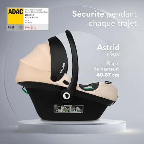 LIONELO ASTRID i-Size Siège Auto Pour Enfants 40-87 cm | Protection Latérale et Ceintures de Sécurité à 3 Points | Group